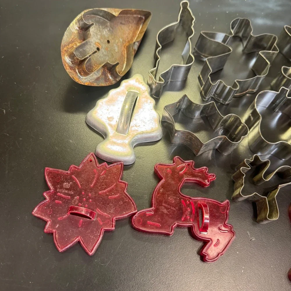 Cookie Cutter Lot Mixed Multicolor Vintage Holiday Shapes 14pc